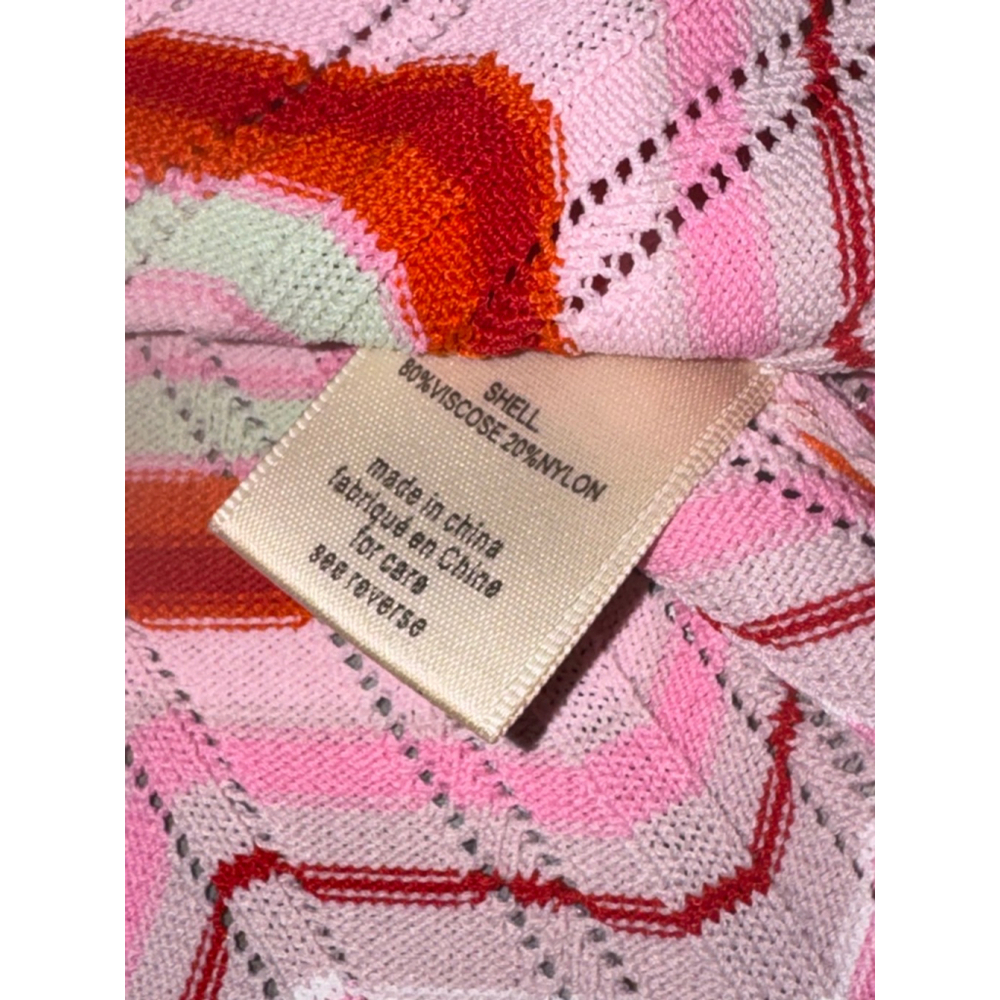 NWT Torn By RONNY KOBO x REVOLVE Chevron Knit Pink Multi Colored Maxi Sun dress - Picture 8 of 9